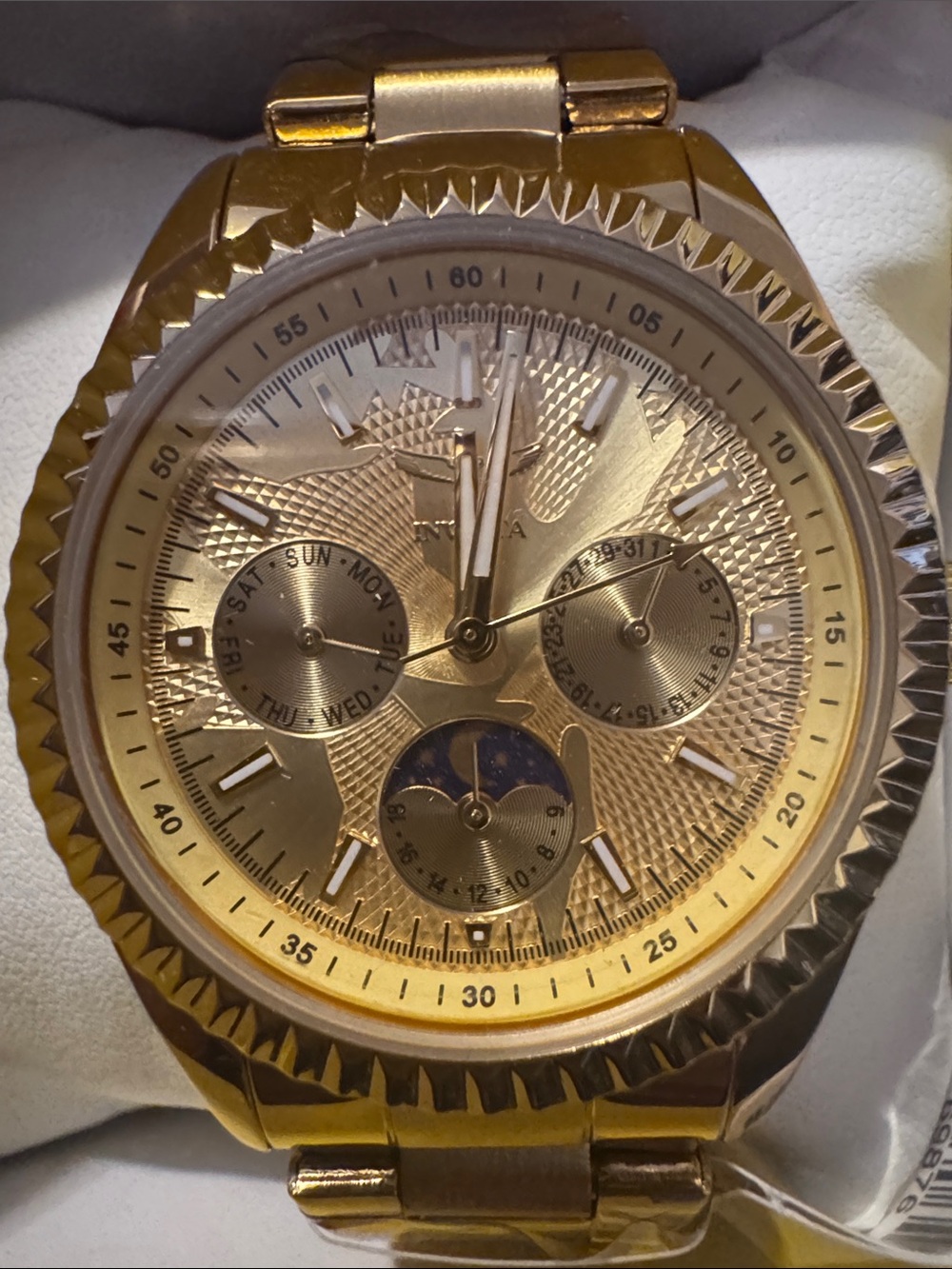 Invicta Gold-Tone Moonphase Day-Date Watch